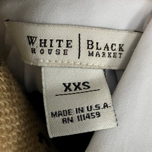 White House Black Market Embellished Black and White stretch tunic XXS - Picture 5 of 6